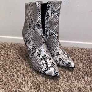 SHEIN Snake print ankle heel boots